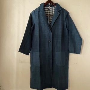 Indigo- Women's WORK COAT by MAKU TEXTILES, handwoven, handmade, brand NEW